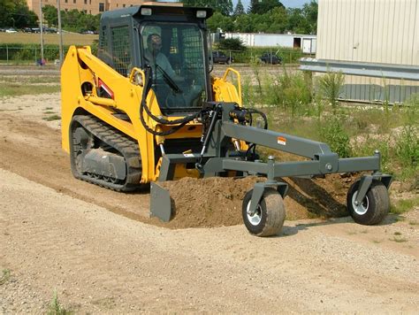 grader blade attached to skid steer|grader attachment for skid loaders.